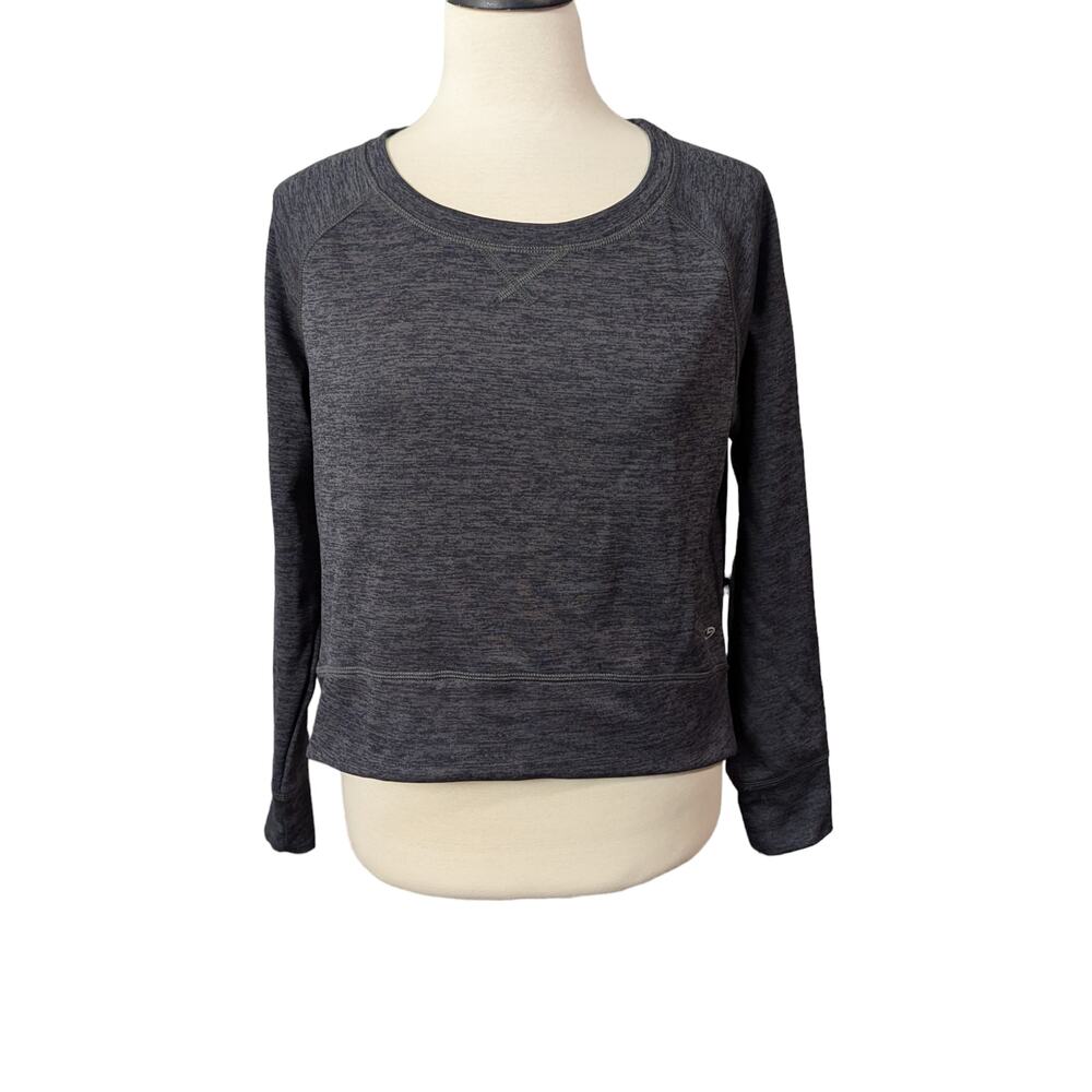 Champion Heather Gray Duo Dry Long Sleeve Cropped Sweatshirt Size Small